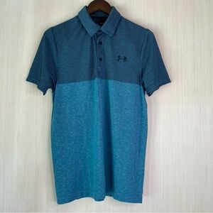 Under Armour Men’s Loose Heatgear Vanish Seamless Blocked Polo Shirt Blue Small